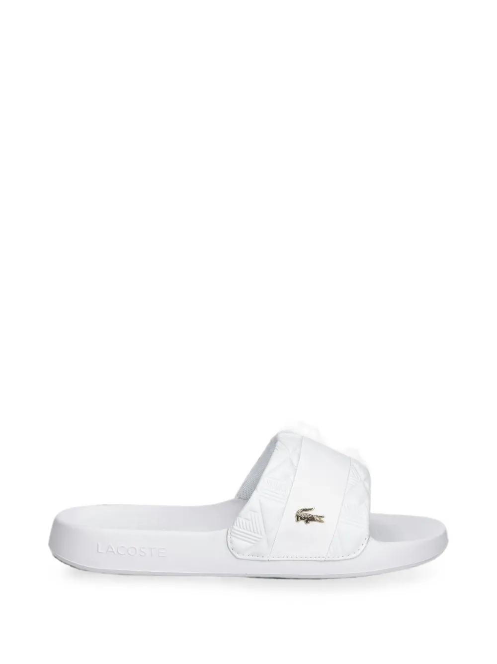 Lacoste logo-plaque slides - Weiß