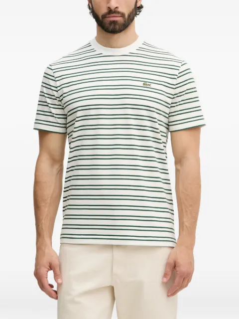 Lacoste stribet T-shirt med logomærke