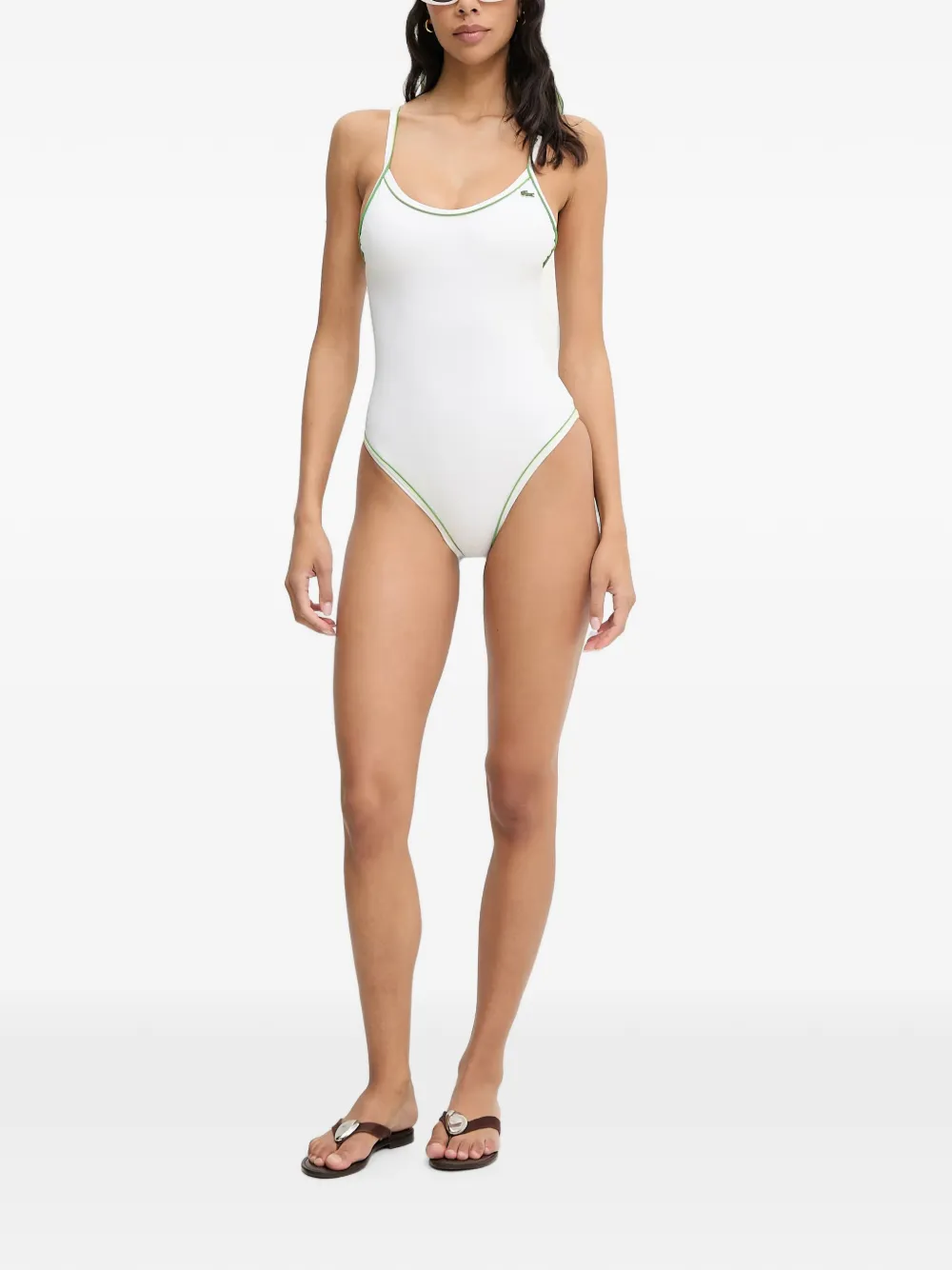 Lacoste Badpak met afwerking Wit