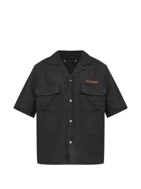 AllSaints Dunloe embroidered flap-pocket shirt