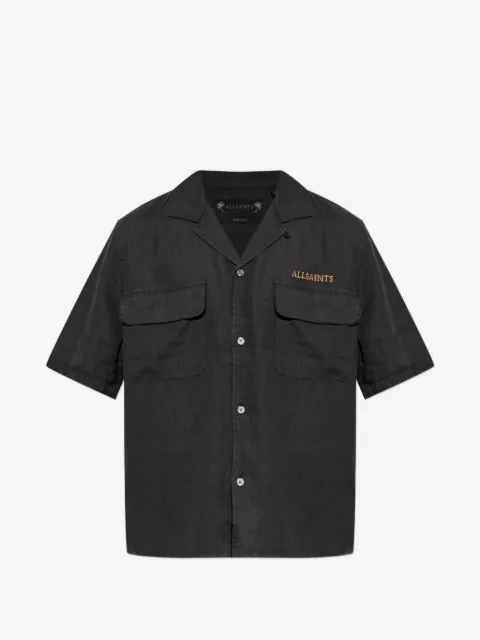 AllSaints Dunloe embroidered flap-pocket shirt