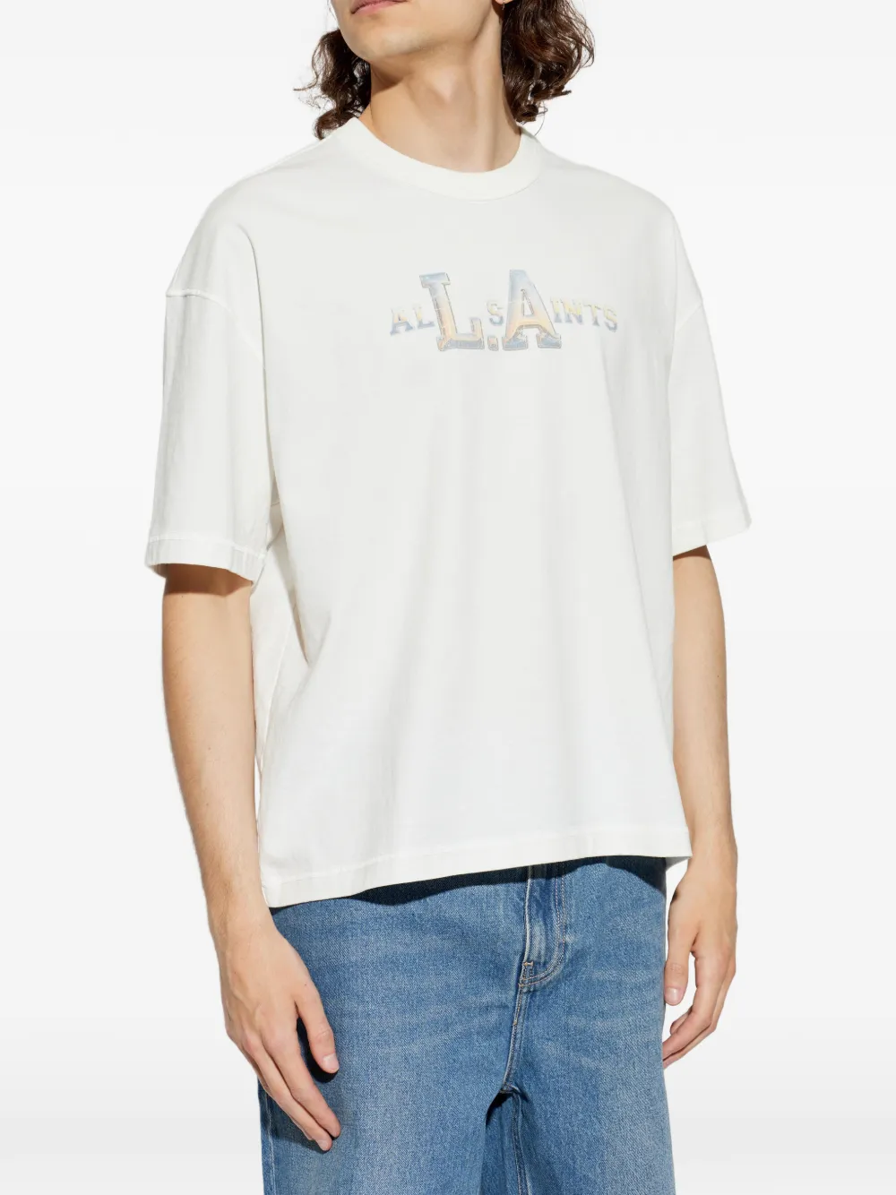 AllSaints Angelino T-shirt met logoprint Wit