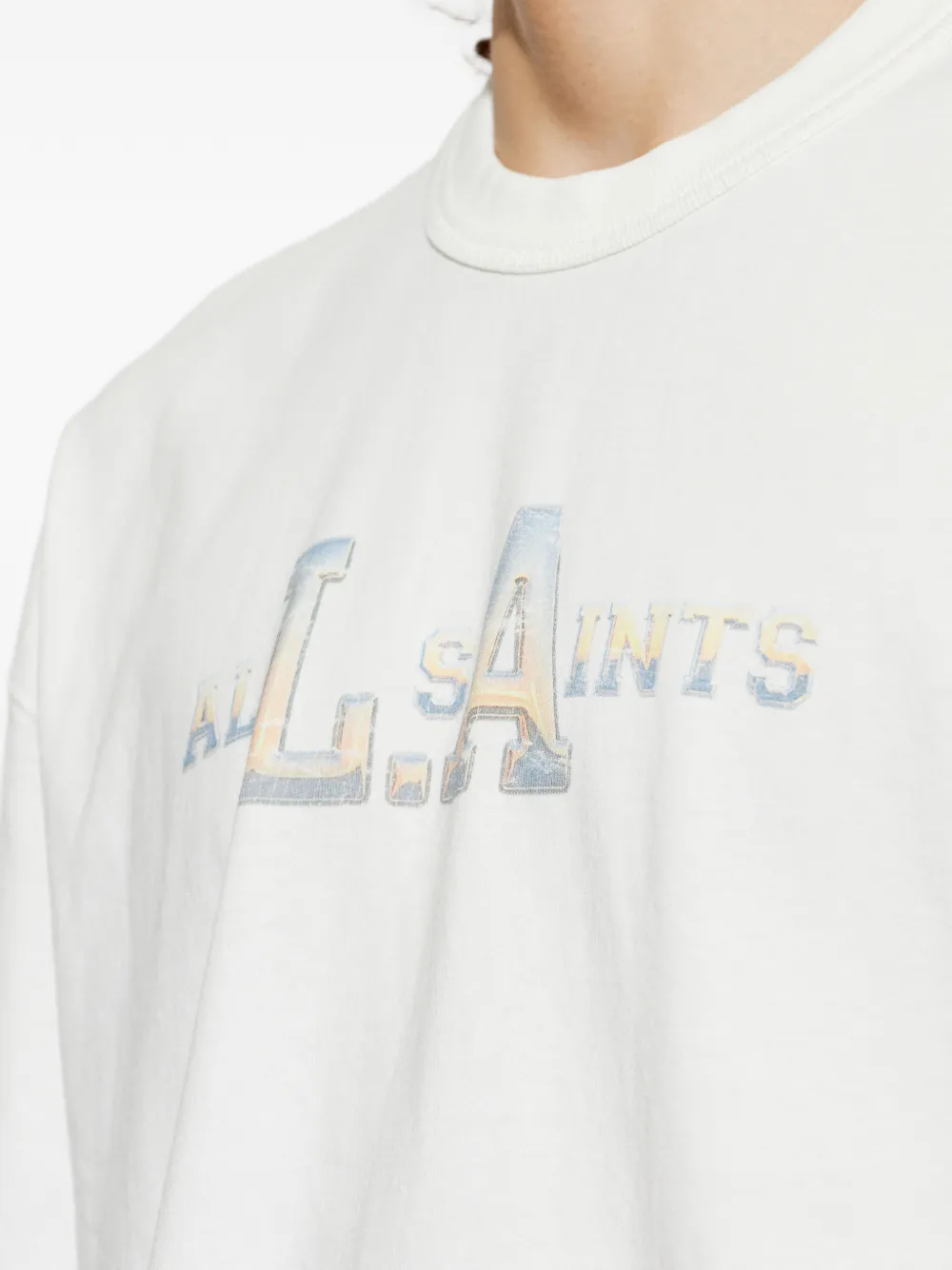 AllSaints Angelino T-shirt met logoprint Wit
