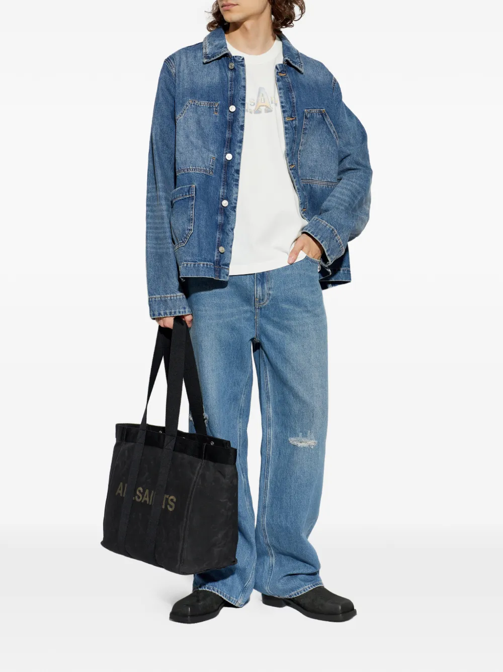 AllSaints Angelino T-shirt met logoprint Wit