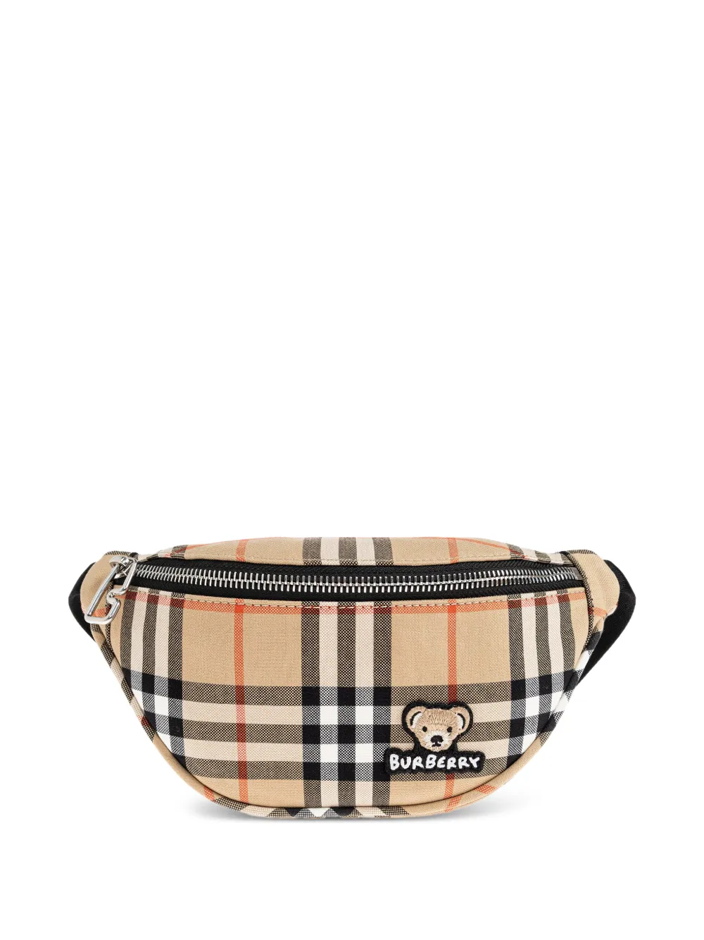 Burberry Kids check-pattern bear-patch belt bag - Neutrals
