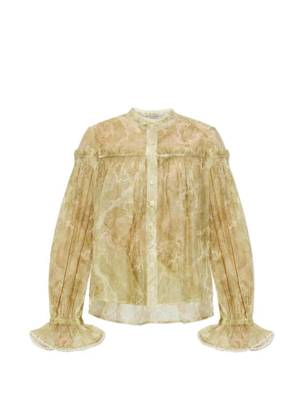 AllSaints Camicia Delphine con arricciatura - Verde