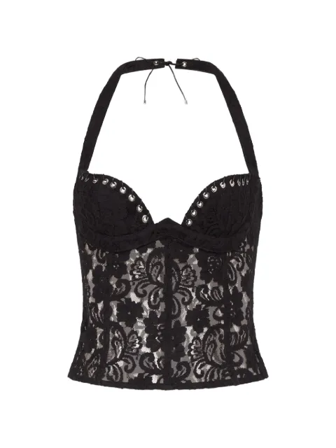 Ludovic de Saint Sernin Lilo eyelet-embellished lace top
