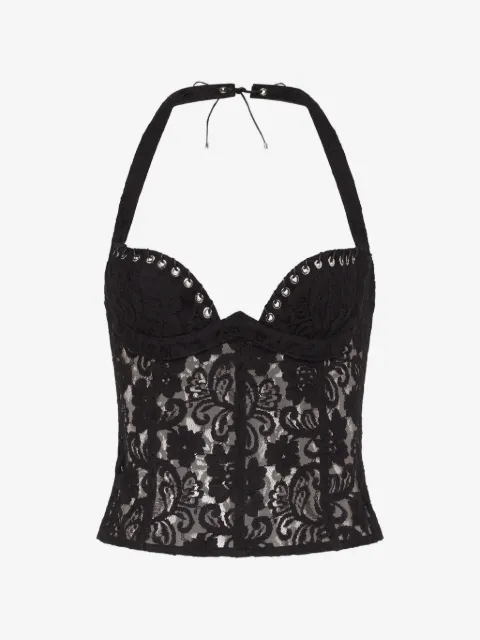 Ludovic de Saint Sernin Lilo eyelet-embellished lace top