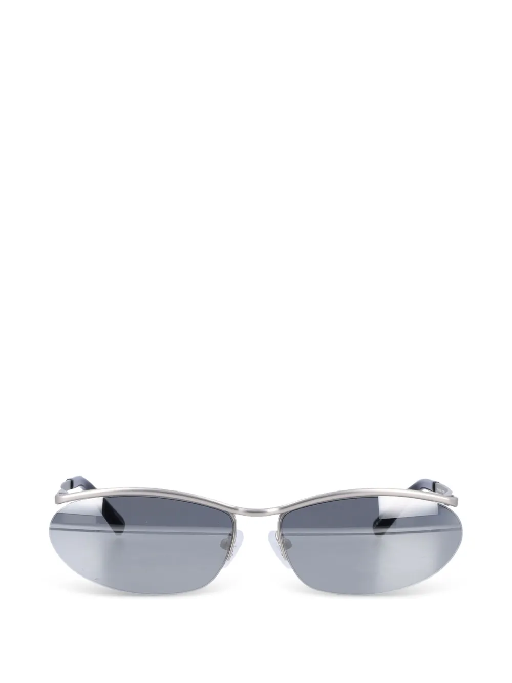 The Attico Charlotte oval-frame sunglasses - Argento
