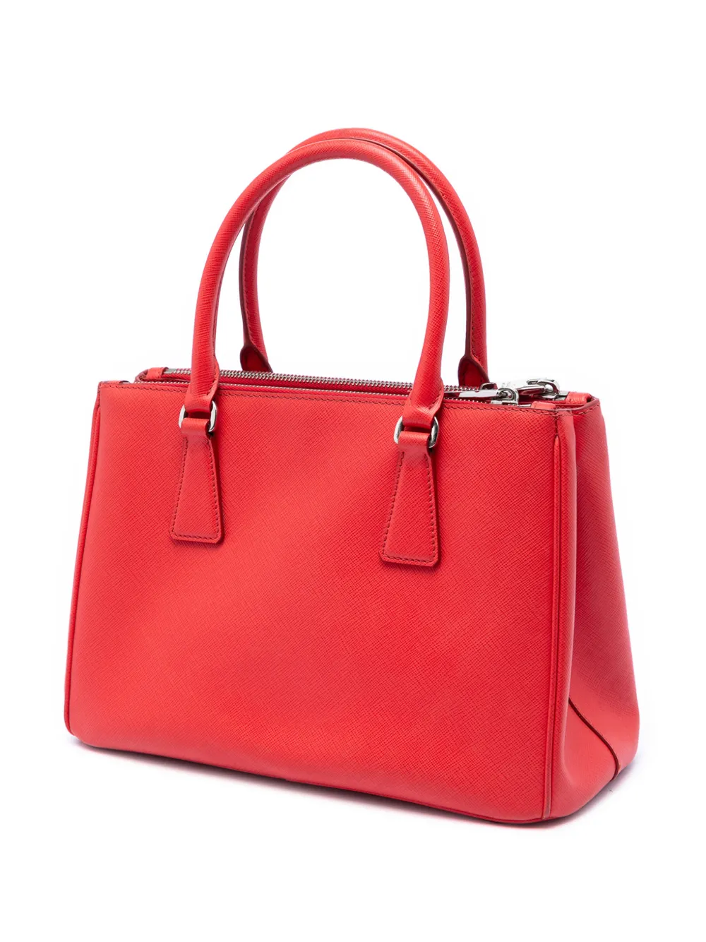  Prada Pre-owned Borsa A Tracolla Galleria Piccola In Pelle Saffiano Lux Con Doppia Zip 2010-2026 - Rosso 