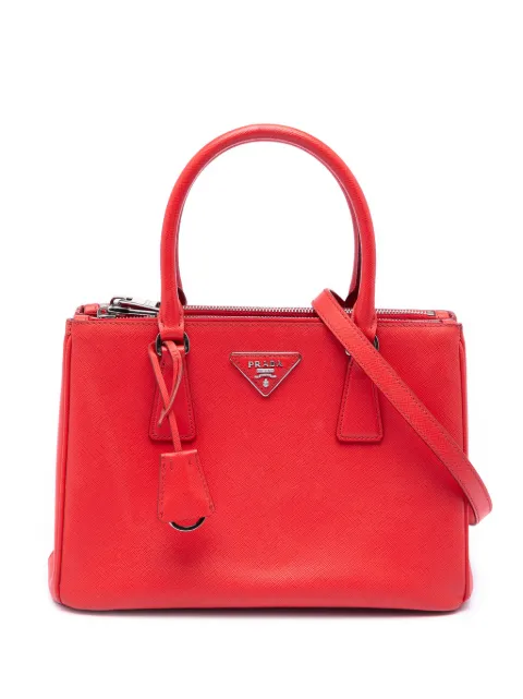 Prada Pre-Owned bolsa satchel Lux Galleria pequeña de piel Saffiano con cierre doble 2010-2026