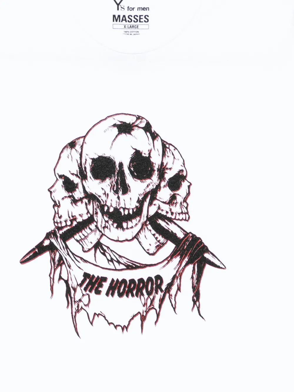 Y's T-shirt met doodskopprint Wit