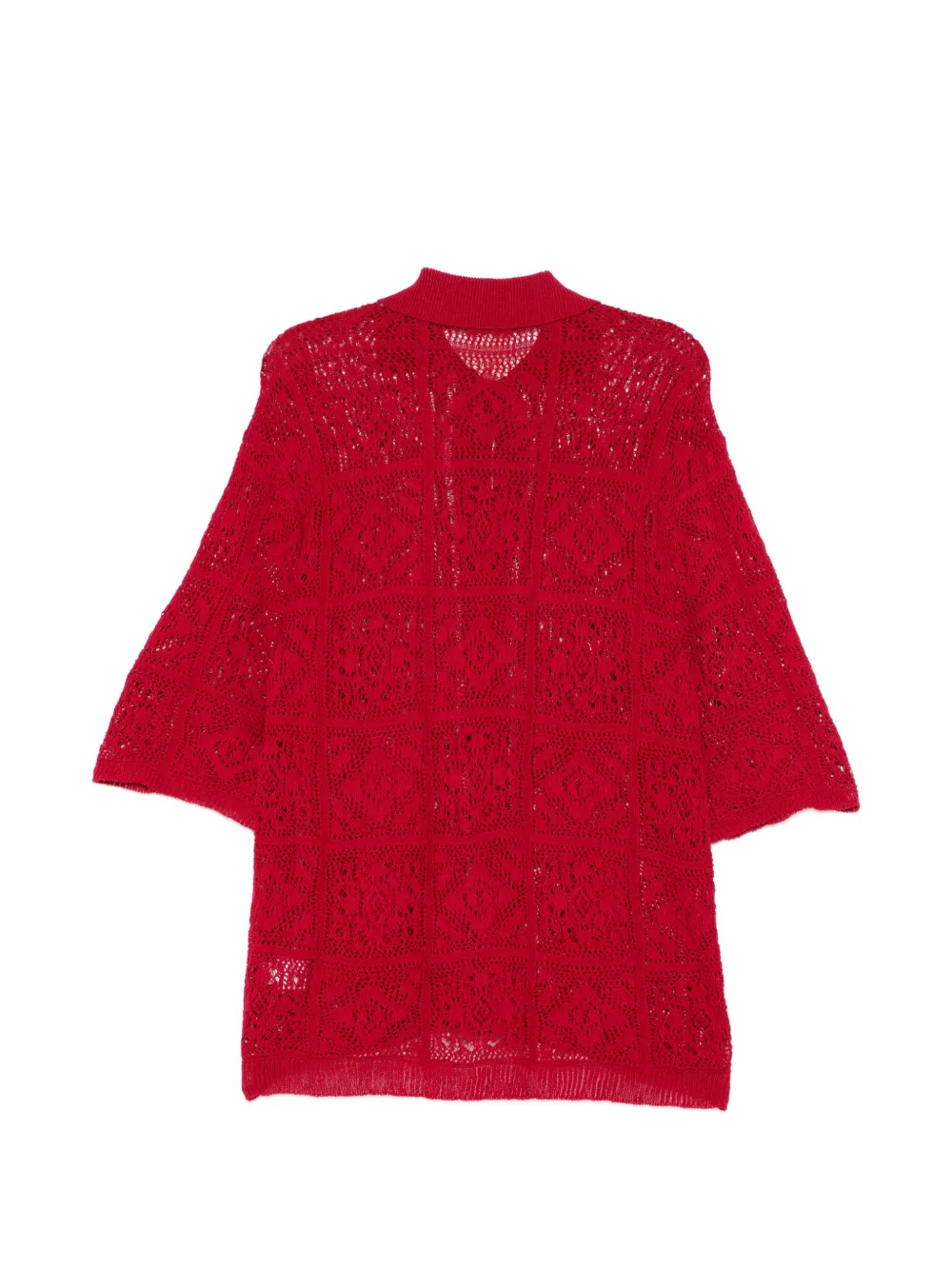 Y's Gebreide blouse met Mexicaans tegel-patroon Rood