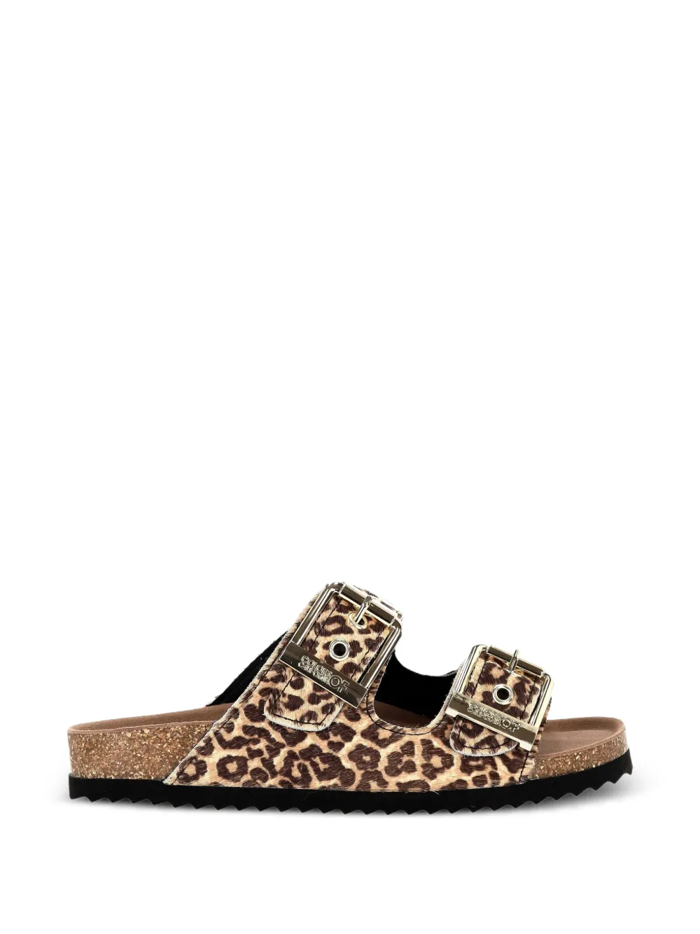 Colors Of California Sandalen met luipaardprint en gespsluiting Bruin