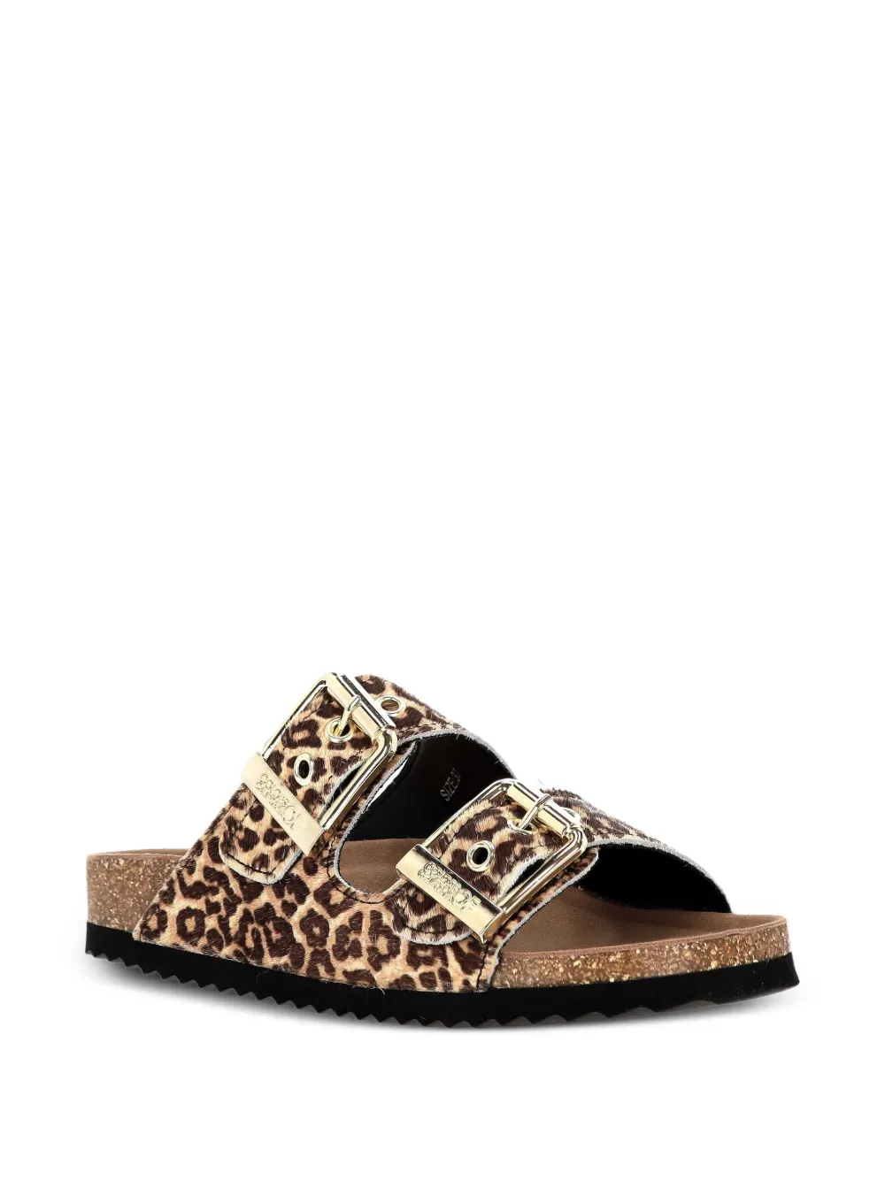 Colors Of California Sandalen met luipaardprint en gespsluiting Bruin