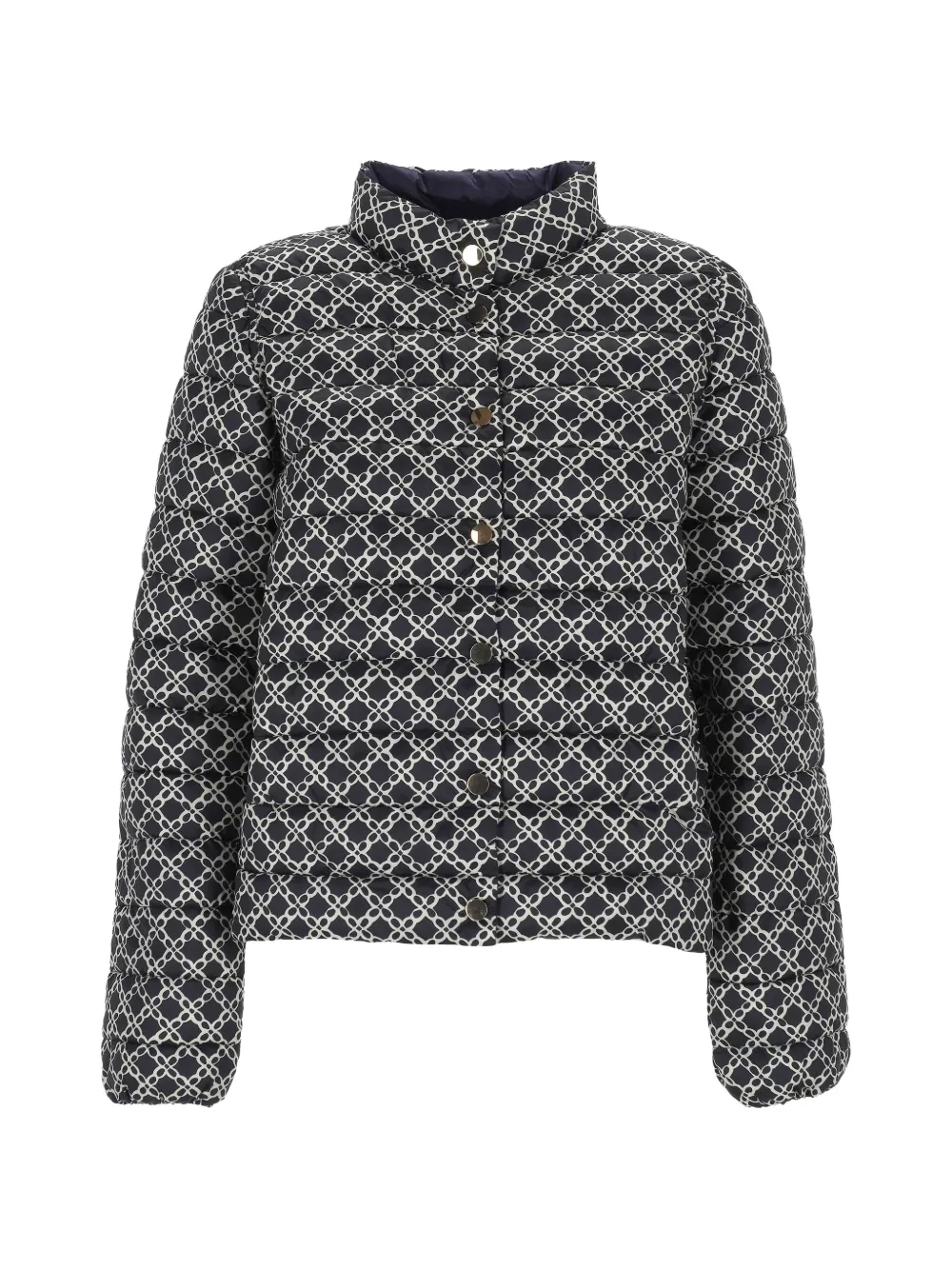Marella Gesteppte Jacke mit geometrischem Print - Schwarz