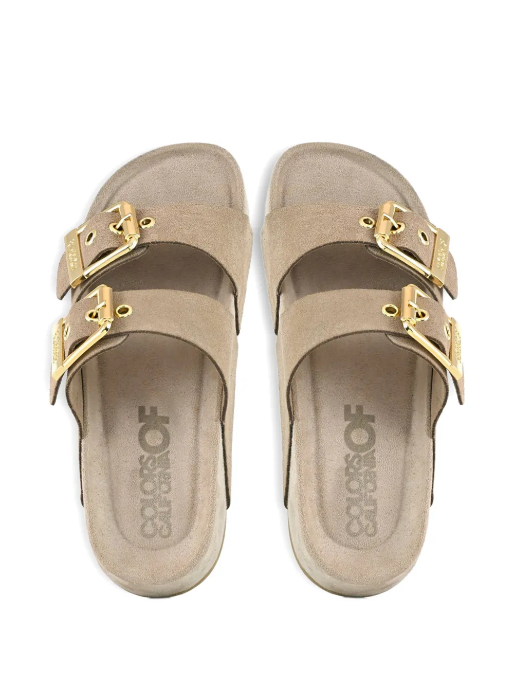 Colors Of California Suède sandalen met gespsluiting Bruin