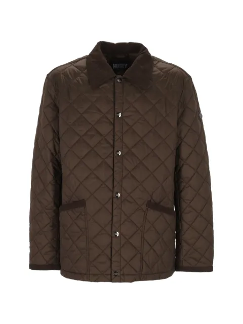 HUSKY diamond-quilted corduroy-collar jacket