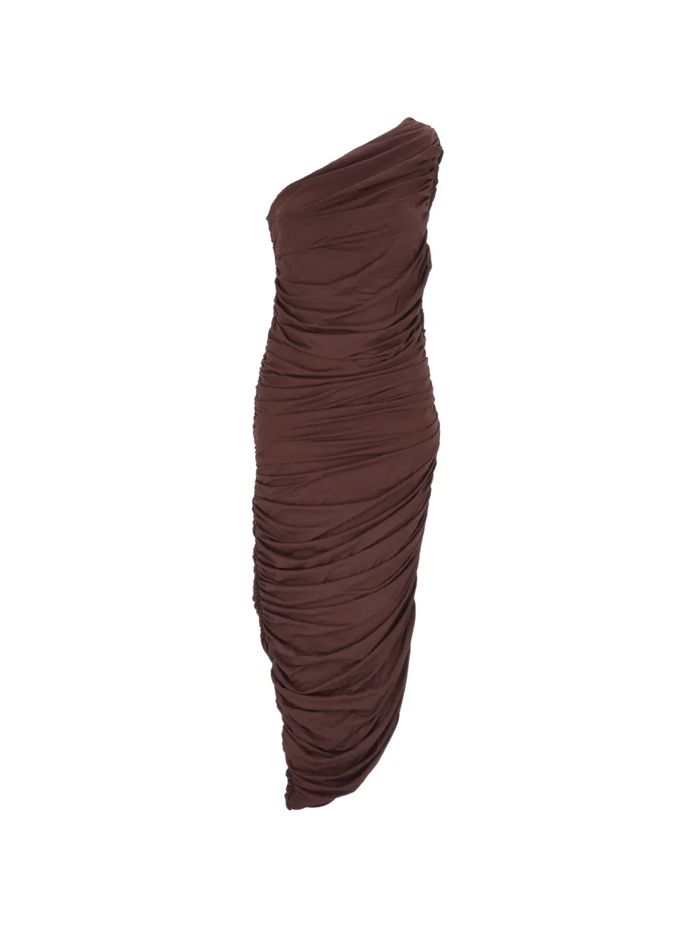 Federica Tosi one-shoulder ruched dress - Marrone