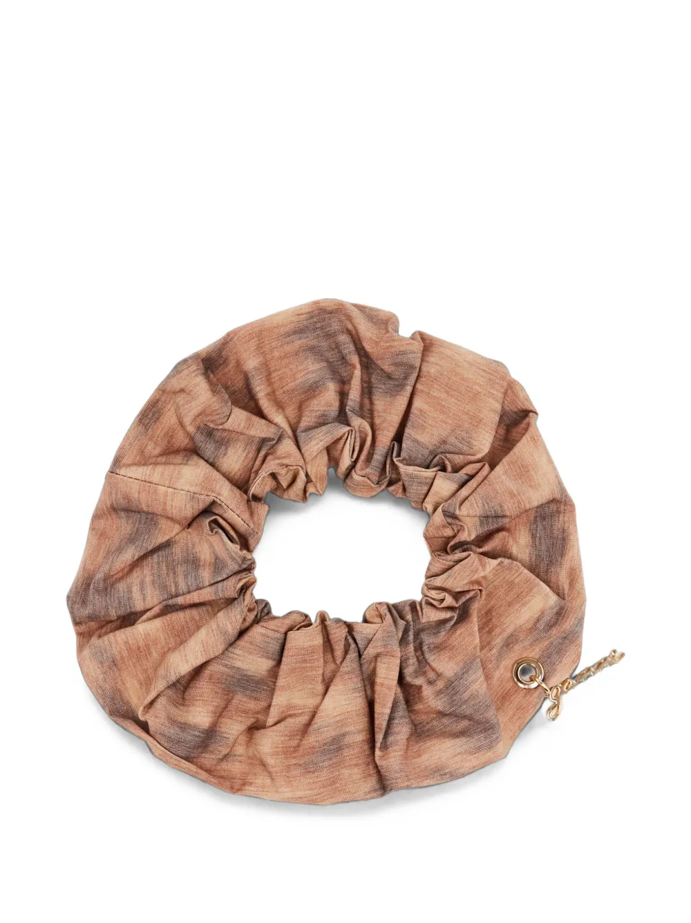 GANNI scrunchie in printed cotton - Toni neutri
