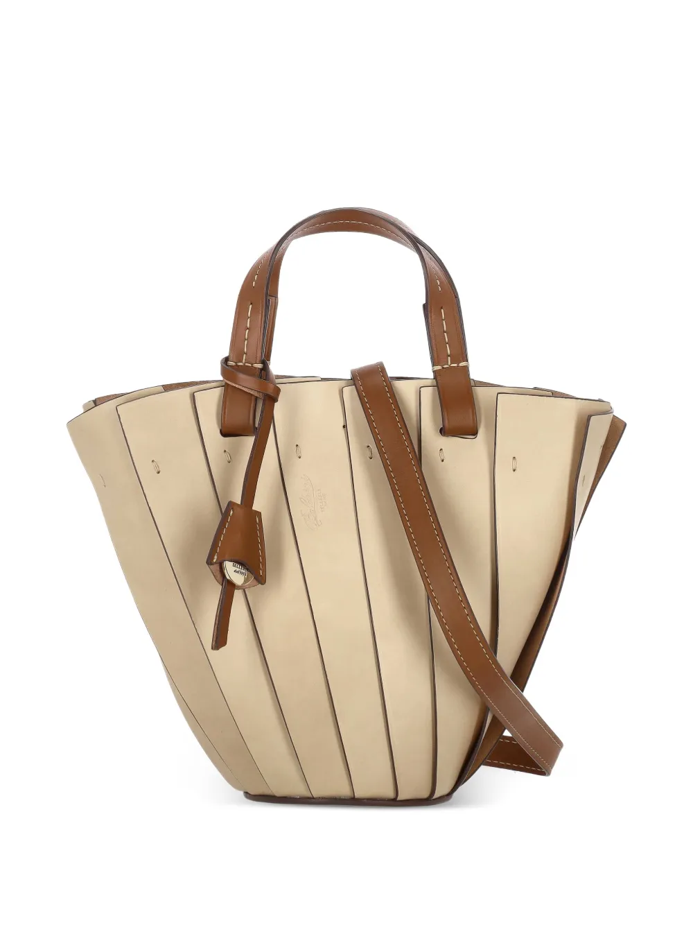 BOLDRINI Argilla panelled leather tote bag - Neutrals