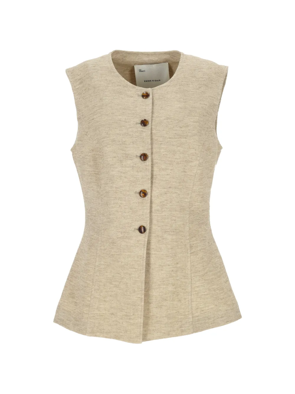 EMMA E GAIA button-up sleeveless waistcoat - Neutrals