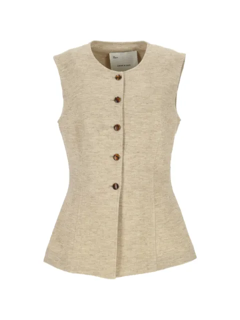 EMMA E GAIA button-up sleeveless waistcoat