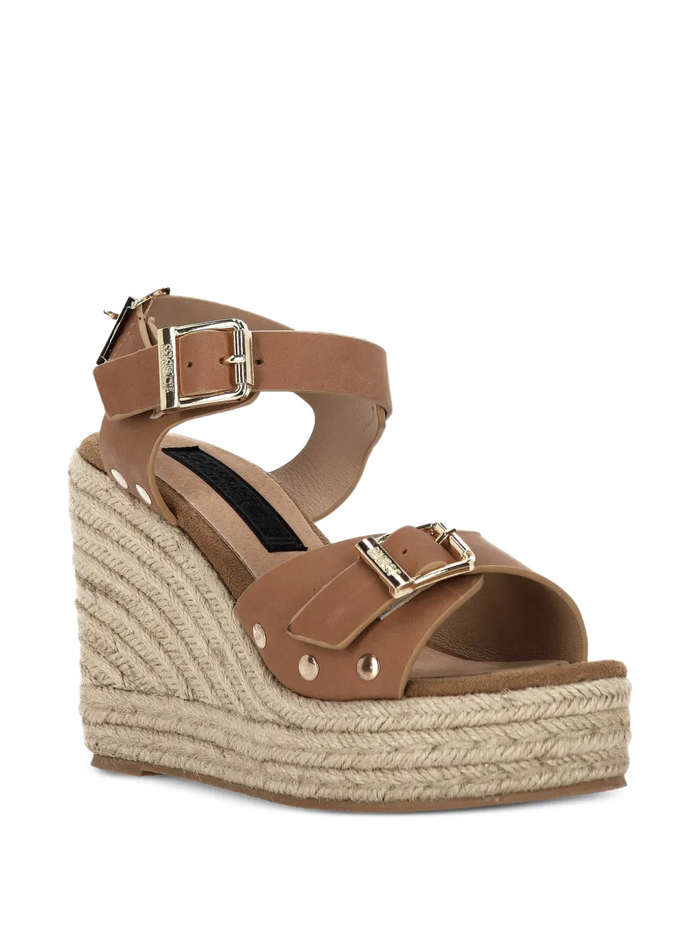 Colors Of California Capri sandalen met sleehak en gespdetail Bruin
