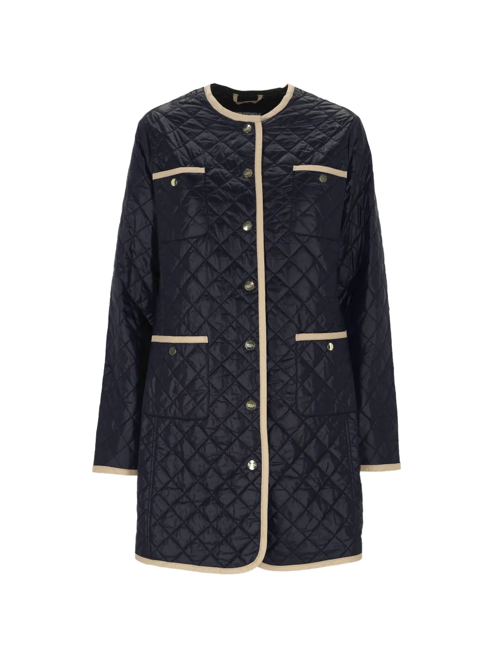 HUSKY quilted contrast-trim jacket - Blu