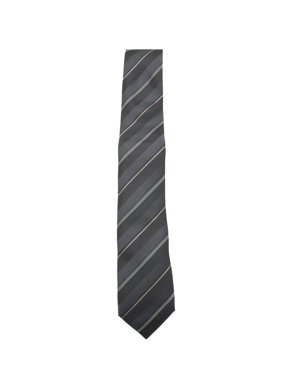 Brunello Cucinelli diagonal-stripe silk tie - Grigio