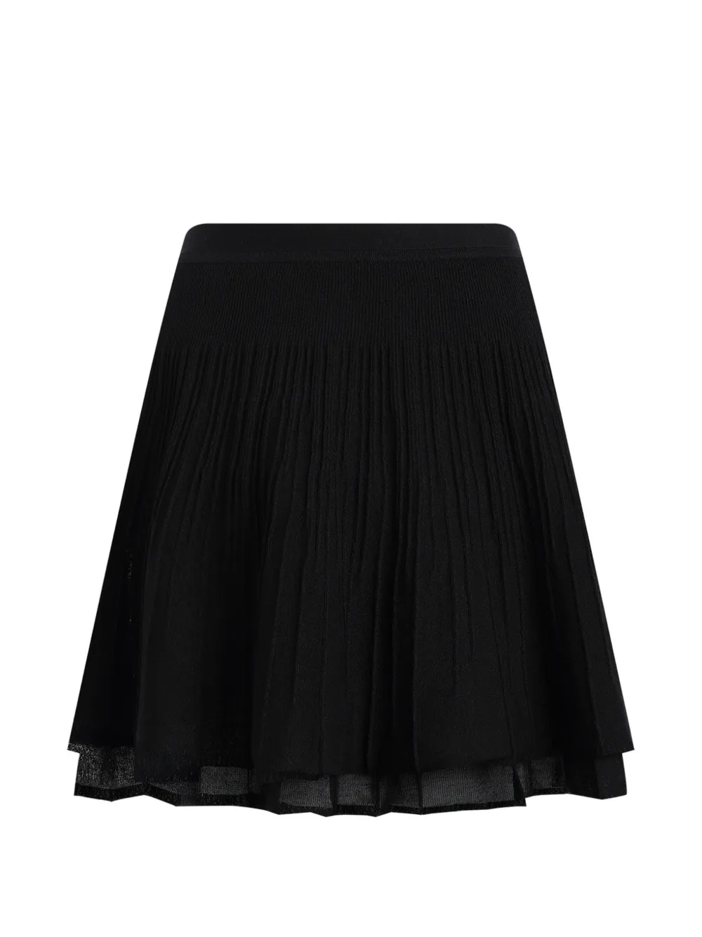 12 STOREEZ Lattice pleated mini skirt - Nero