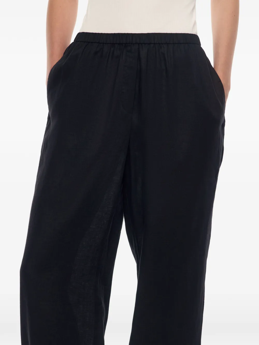 12 STOREEZ Santorini broek met trekkoord afwerking Zwart
