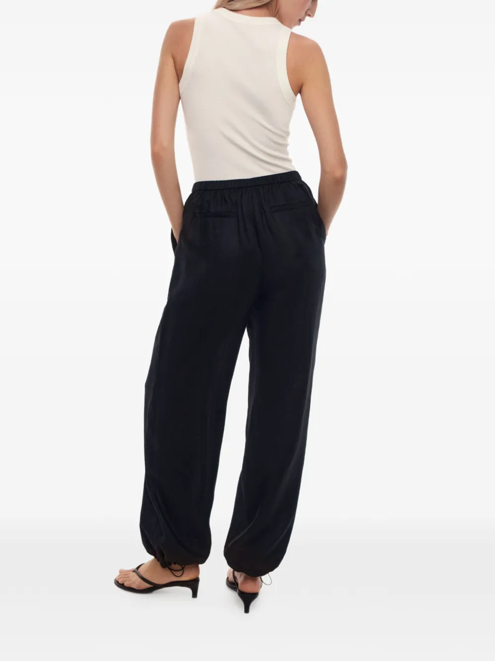 12 STOREEZ Santorini broek met trekkoord afwerking Zwart