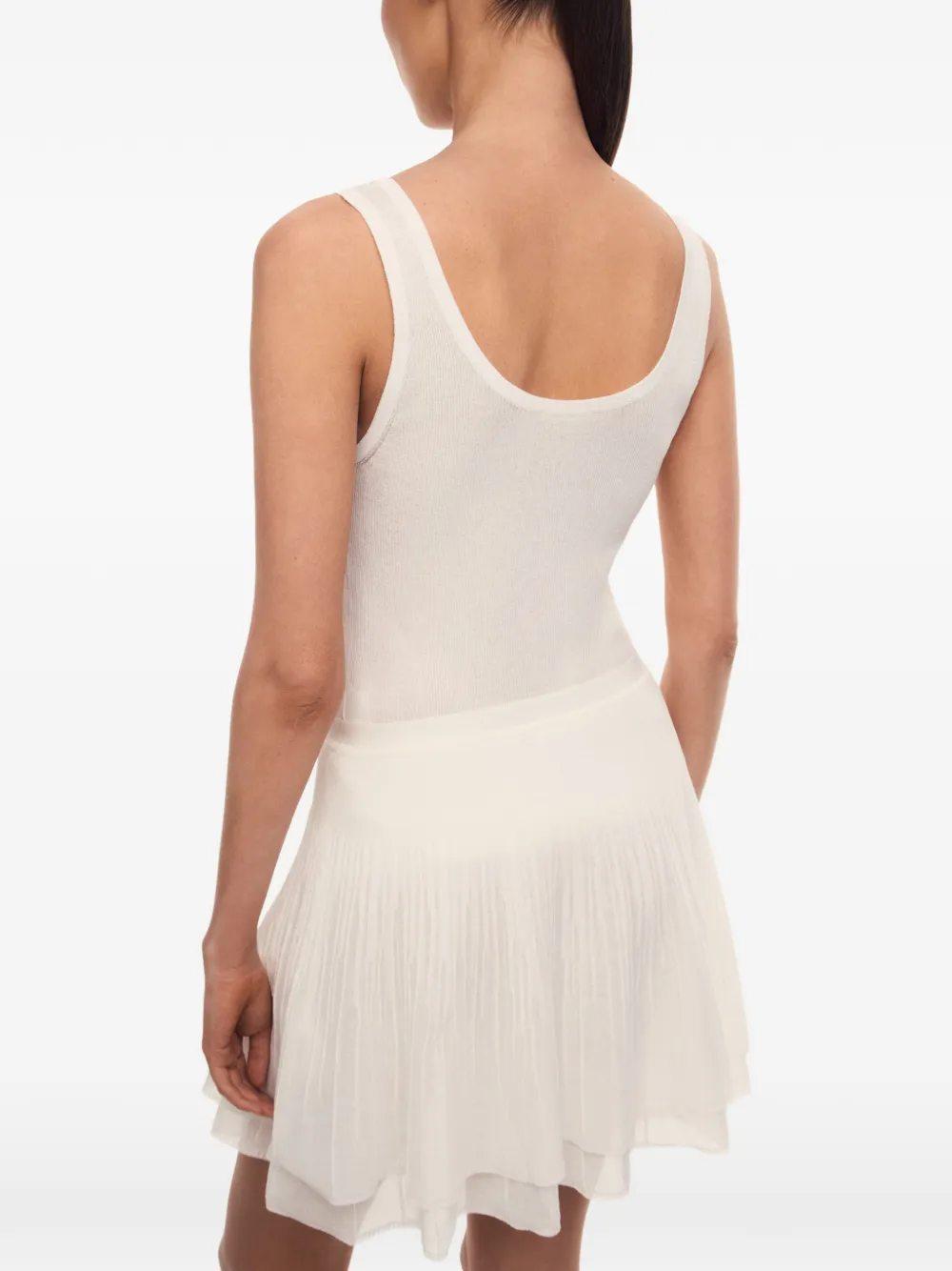 12 STOREEZ Lattice geribbelde tanktop Wit