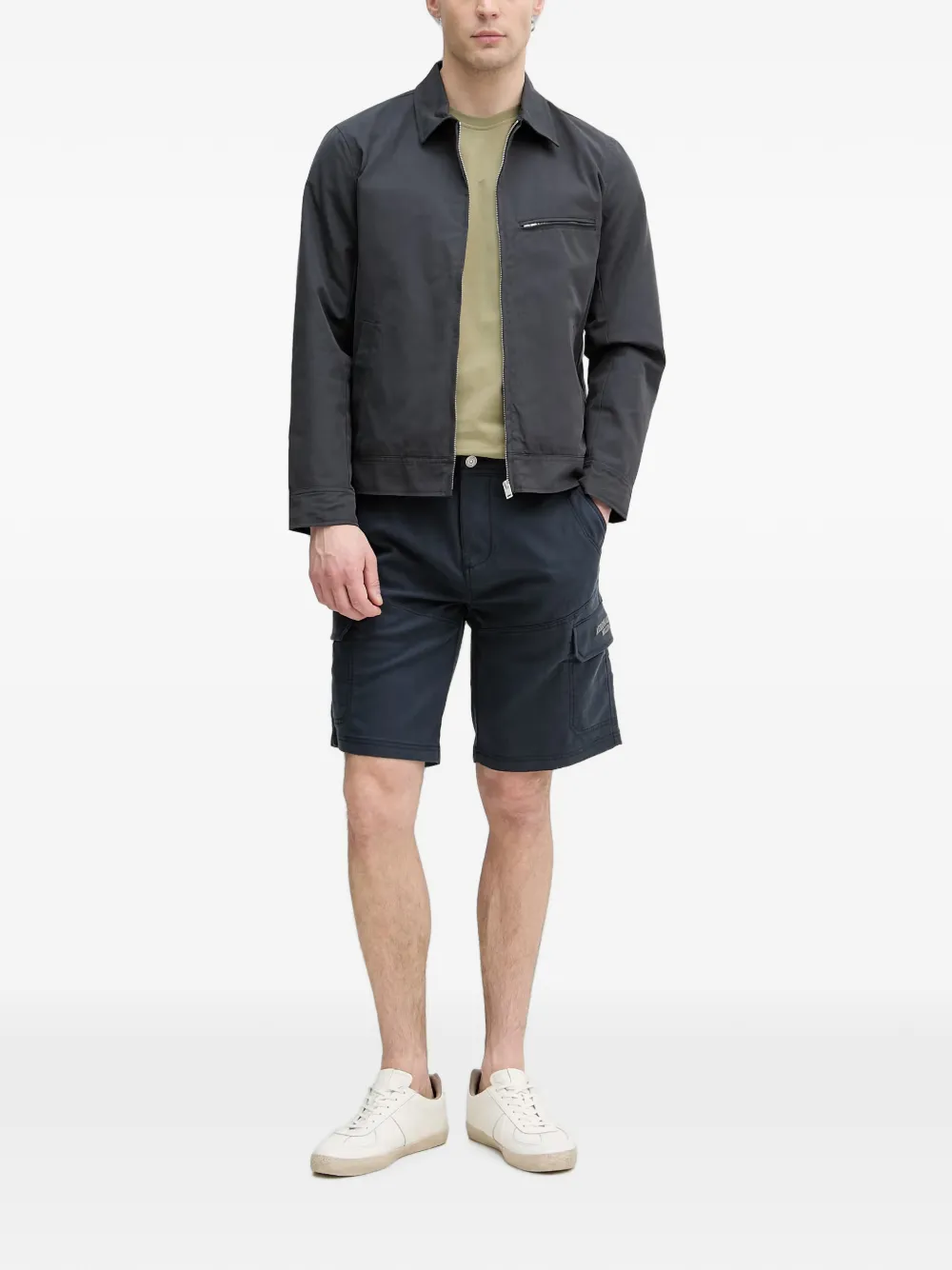 Aeronautica Militare Cargo shorts met logopatch Blauw