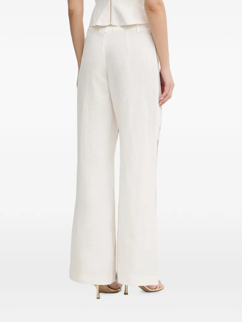 Bardot Serafina mid-waist broek met wijde pijpen Wit
