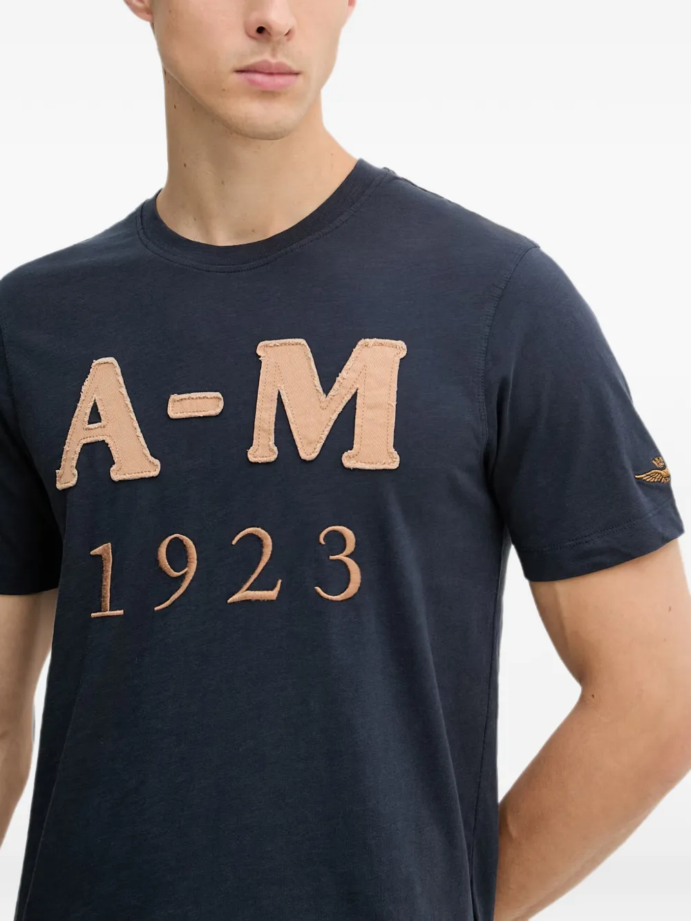 Aeronautica Militare T-shirt met geborduurde applicatie Blauw