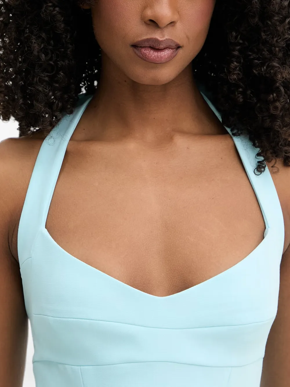 Bardot Deserae flared mini-jurk met halternek Blauw
