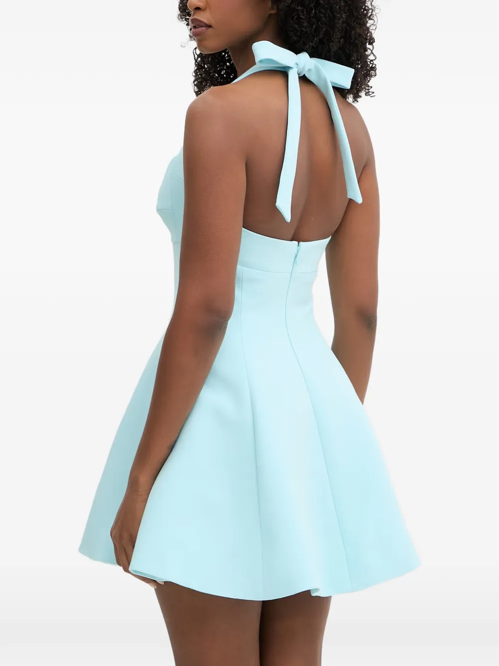 Bardot Deserae flared mini-jurk met halternek Blauw