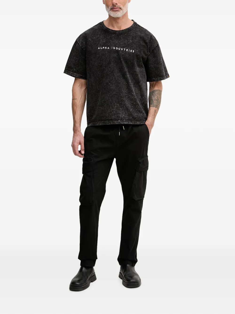 Alpha Industries Cargo broek met trekkoord Zwart