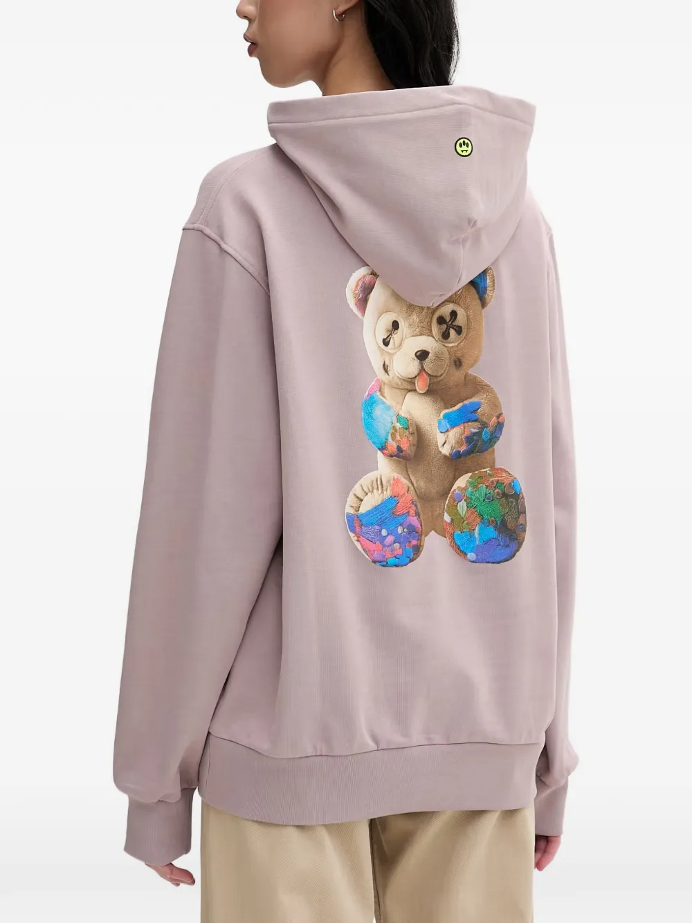 BARROW Hoodie met logo-print en grafische print Roze