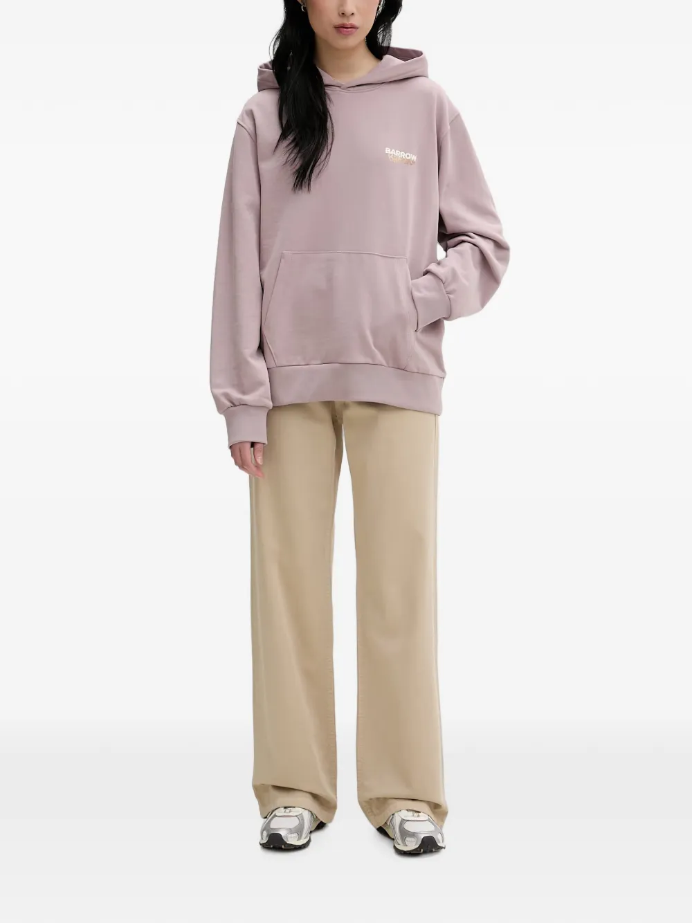 BARROW Hoodie met logo-print en grafische print Roze