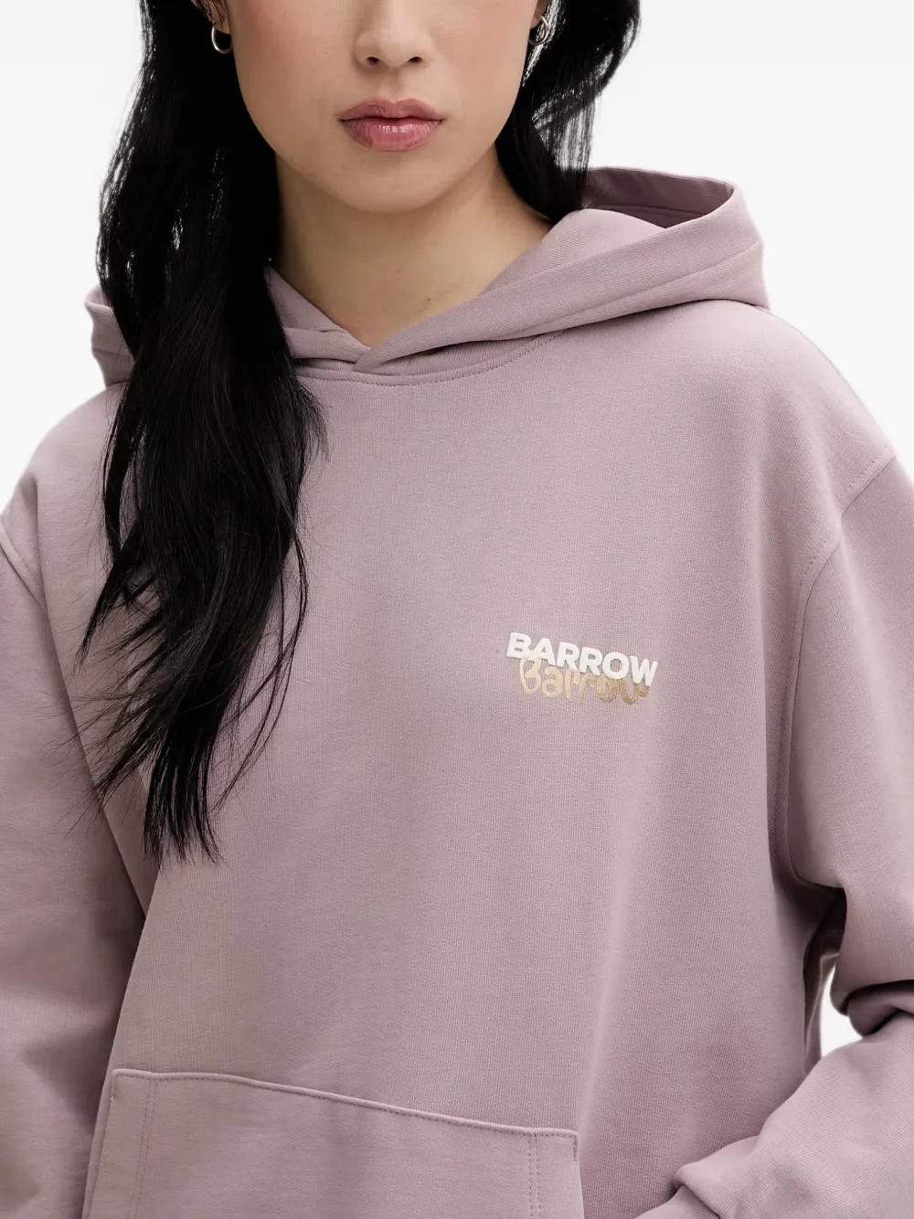 BARROW Hoodie met logo-print en grafische print Roze