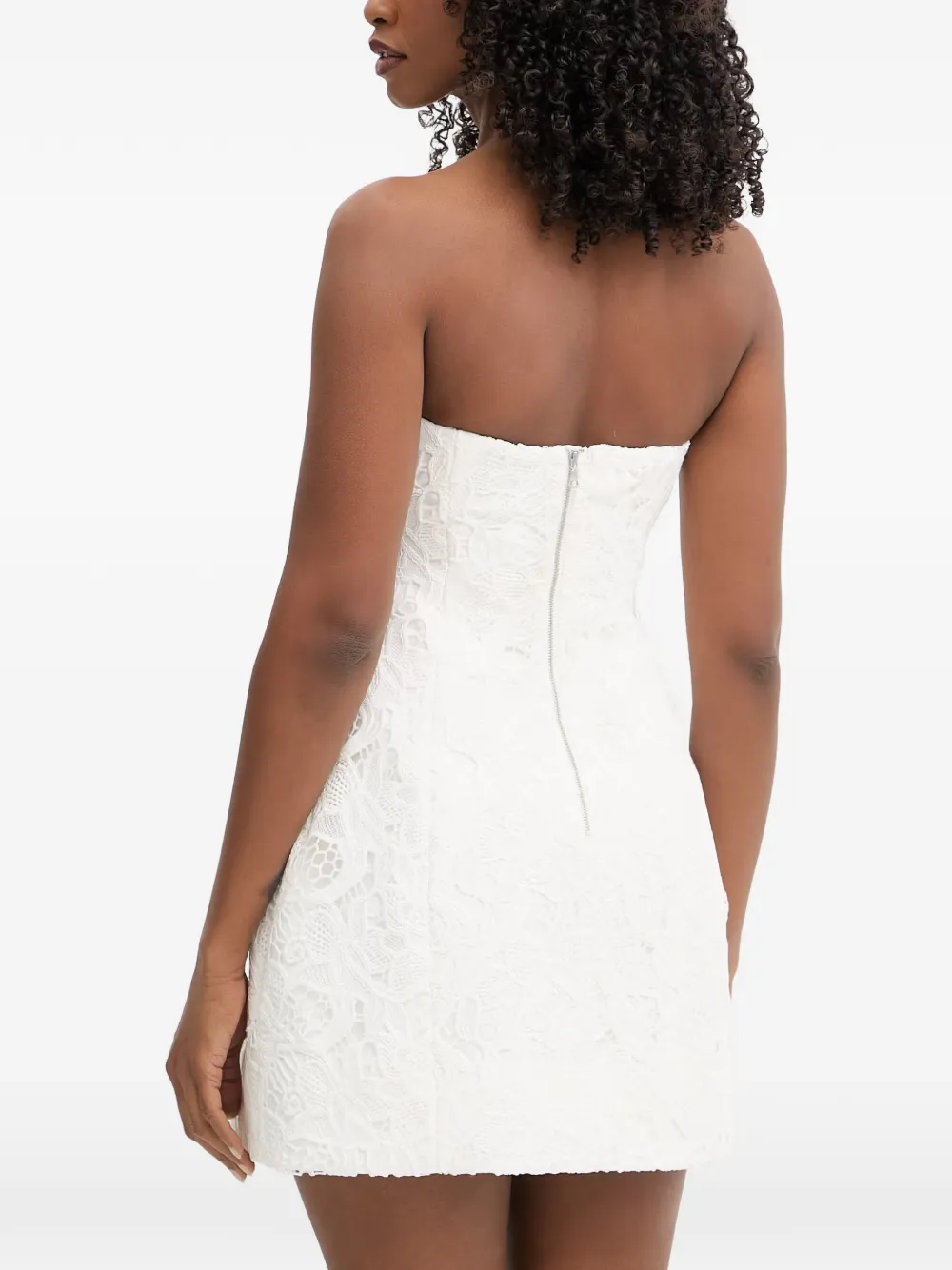 Bardot Karoline strapless mini-jurk met kant Wit