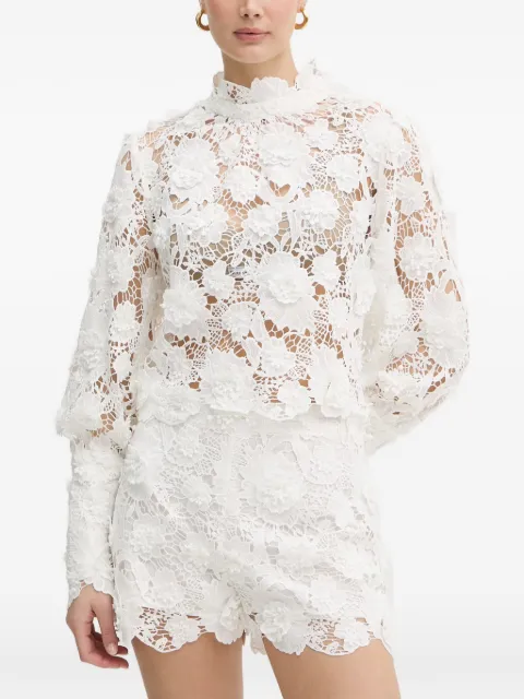 Bardot blouse Georgia à fleurs en dentelle