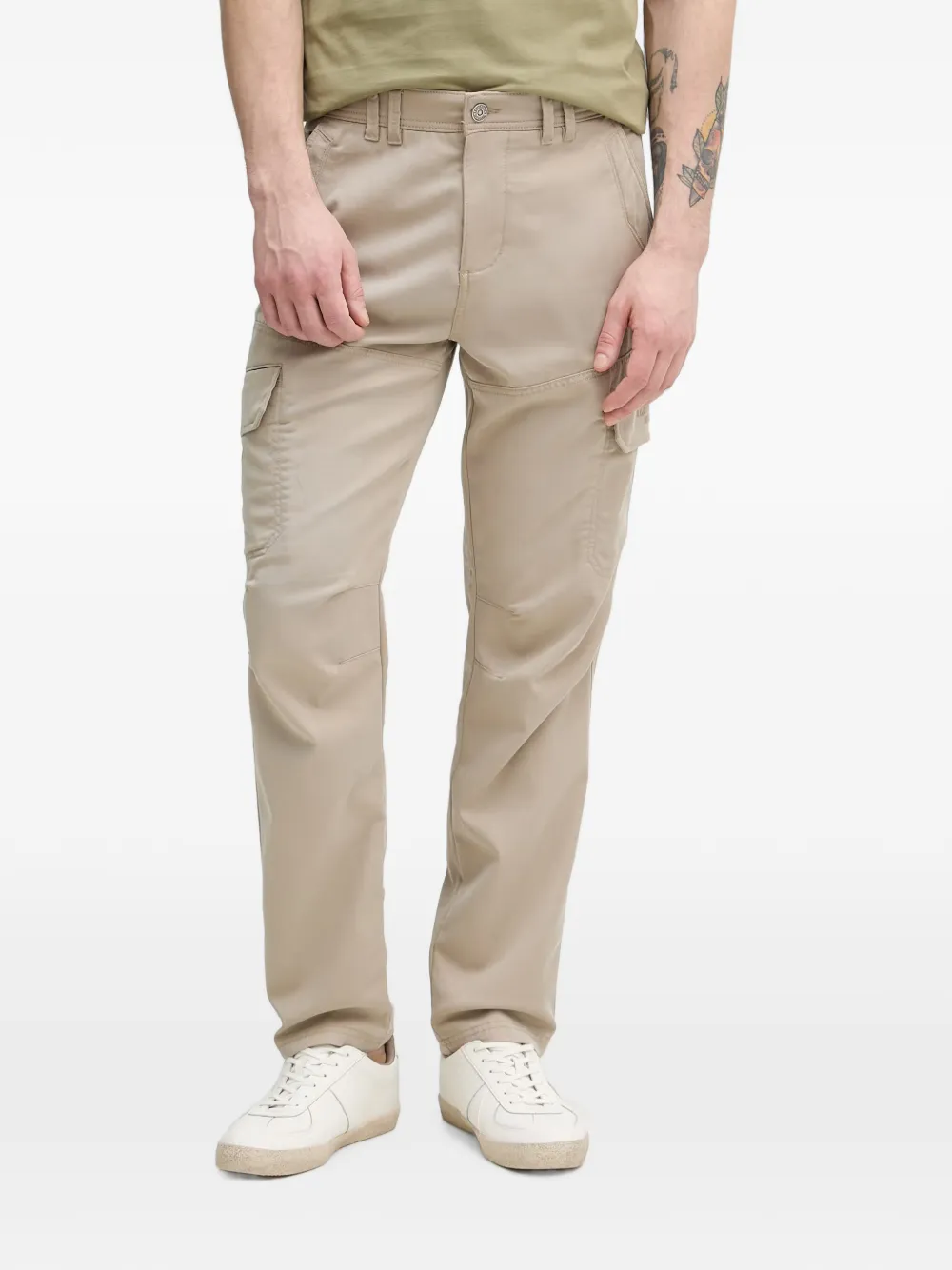 Aeronautica Militare logo-embroidered cargo pants - Nude
