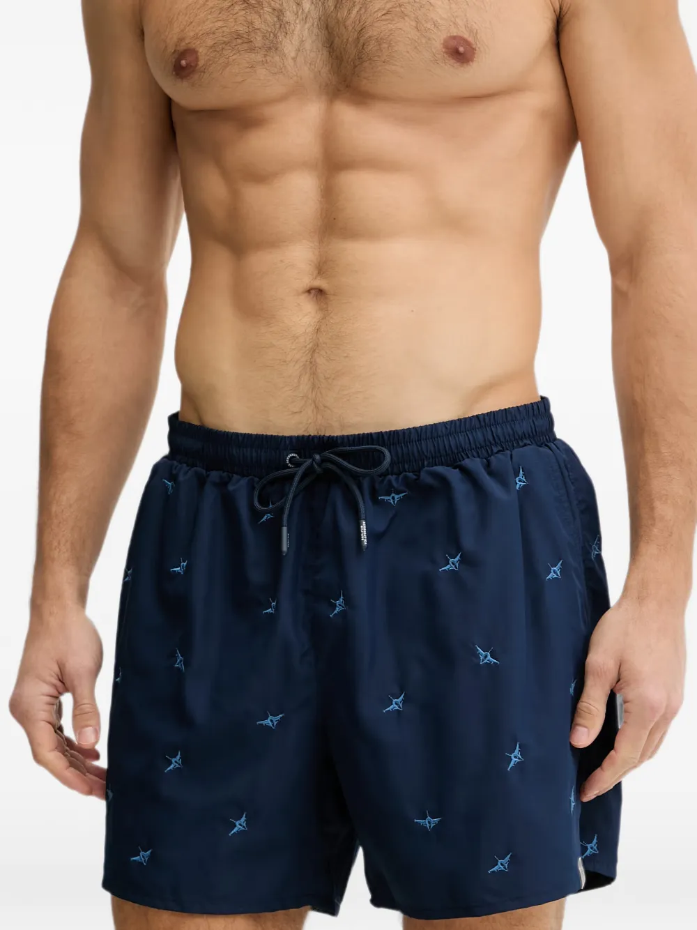 Aeronautica Militare embroidered drawstring swim shorts - Blau