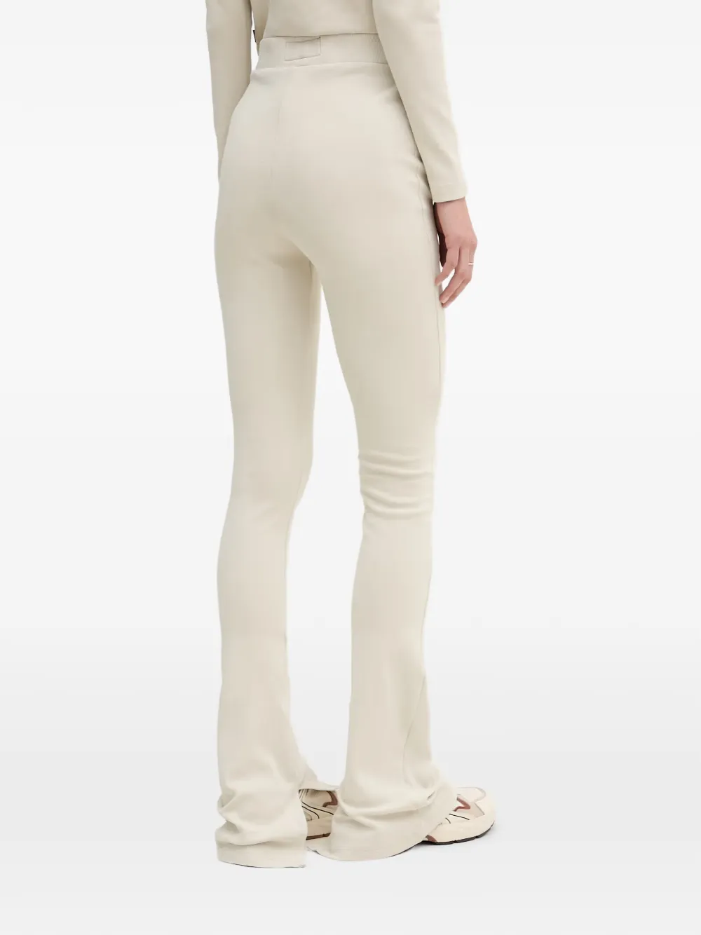 Alpha Industries Flared broek met logoplakkaat en split bij de zoom Wit