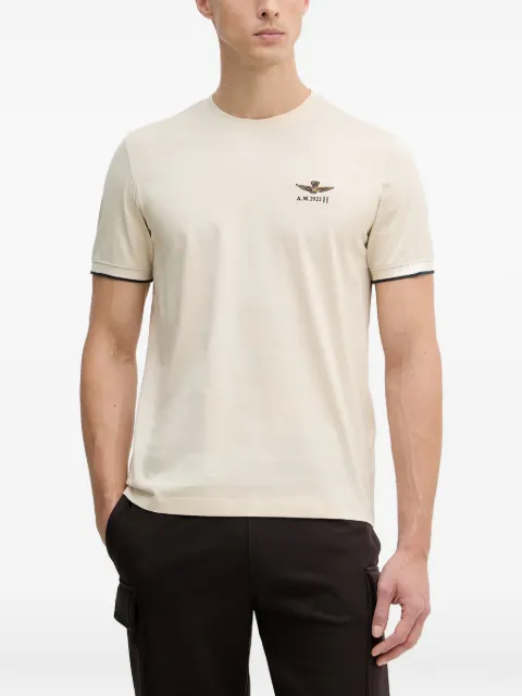 Aeronautica Militare logo-embroidered tipped-trim T-shirt