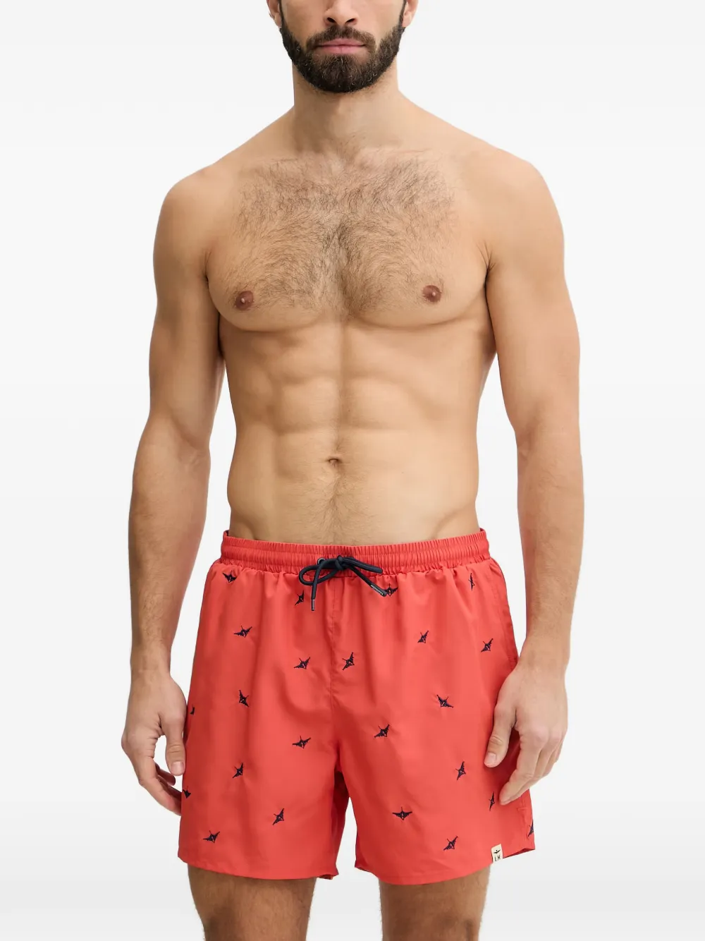 Aeronautica Militare Zwembroek met geborduurd logo Rood
